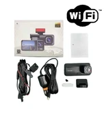 Araç Kamerası - 3 Kameralı Wifi Ön , İç ve Arka Full HD DVR Araç İçi Ekranlı Kamera - 1