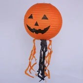 Balkabağı Kağıt Japon Led Süs - Kabak Dekor Yuvarlak Fener Süs 25 cm - 5