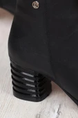 Pierre Cardin 55158 Siyah Cilt Fermuarlı Sıcak Astar Kalın Topuklu Kadın Bot thumbnail 6