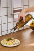 Daisy Cam Çiçek Desenli Yağdanlık 500 Ml Amber - 2