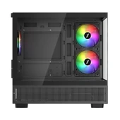 1ST PLAYER MIKU Mİ5 SİYAH 750W 80+ ATX 3.1 SILVER ARGB 6X12CM FAN TEMPERLİ CAM USB 3.0 M-ATX KASA - 2