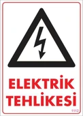 Elektrik Tehlikesi Uyarı Levhası 25x35 KOD:1112 - 1