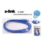 S-LINK SL-3040 Usb 3.0 A Tip B Tip Yazıcı Kablosu ( 1.5 Metre ) - 1