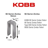Kobb KBZ9016 16 mm 2500 Adet U Zımba Teli - 2