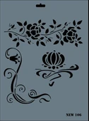 Rich New Seri N-106 Stencil 35x25 cm - 1