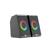 LENOVO DS100 LECOO 1+1 3W*2 RGB Aydınlatmalı Usb Siyah Hoparlör - 1