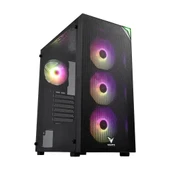 ASUS FSP / VENTO VG4200S 500W 80+ Mesh Panel  Tempered Camlı SIYAH 4X12CM DUAL RGB FAN USB3.0 Atx Gaming Oyuncu Kasası - 1