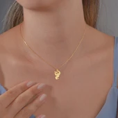 14 Ayar Altın Kaplama Kıvrımlı Hayalet Kolye Gümüş Kolye - CN00472 - 3