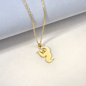 14 Ayar Altın Kaplama Kıvrımlı Hayalet Kolye Gümüş Kolye - CN00472 - 2