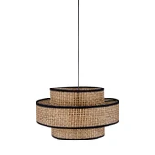 Otantik Trio Metal Kasalı Kahve Hasır Kaplama Rattan Salon Avize Üç Katlı Pasta Yatak Odası Sarkıt - 6