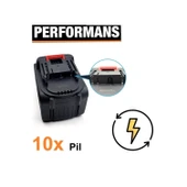 Power Black Şarjlı Matkap, Kırıcı, Taşlama, İspiral, Budama, Testere, Somun Sıkma Bataryası 10 Pili - 5