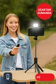 Işıklı Bluetooth Selfie Çubuğu Tripod | Uzaktan Kumandalı Vlog & Canlı Yayın Standı - 3
