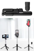 ® Kendiliğinden LED Işıklı Kumandalı Uzayabilen Selfie Çubuğu,Masa Üstü Tripod - 4