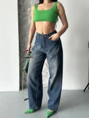 Baggy süper taş bıyık yıkama kahve tint jeans pantolon d2007 thumbnail 1