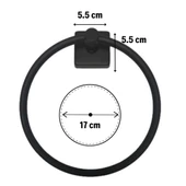 İpek Yıldızı® Kendiliğinden Yapışkanlı Siyah Paslanmaz Metal Yuvarlak Havluluk thumbnail 5