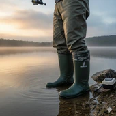 Konçlu PU Kısa Avcı Çizmesi - Su Geçirmez - Kaymaz Taban - Thermoking - Balıkçı Çiftçi Çizme thumbnail 6