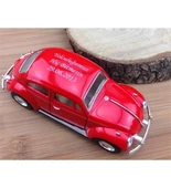 Kişiye İsime Özel Sevgiliye Eşe Hediye Kırmızı Metal Vosvos Çek Bırak Oyuncak Araba 12 CM Kırmızı - 1