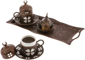 ELİF YONCA 2 Lİ KAHVE DAMAT FİNCAN SETİ BAKIR - 2