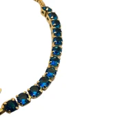 İsme Özel Taç Figürlü Mavi Taş Desenli Zincirli 14 Ayar Altın Plakalı Hediye Bileklik-466 thumbnail 5