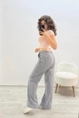 Geniş Paça Gri Jean Pantolon - 3