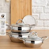 Emsan Cemre İndüksiyon Tabanlı 6 Parça Çelik Sahan Seti thumbnail 3