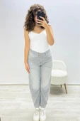 Basic Günlük Gri Jean Pantolon - 3