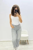 Basic Günlük Gri Jean Pantolon - 2