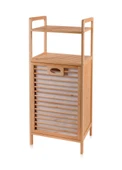 The Mia Bambu 2 Raflı Banyo Düzenleyici Dolap ve Çamaşır Sepeti 95x40x30 Cm thumbnail 1