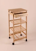 The Mia Bambu Tekerlekli 4 Katlı Düzenleyici Dolap Raf 83x40x37 Cm thumbnail 3