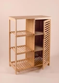 The Mia Bambu 4 Katlı Kapaklı Düzenleyici Dolap Raf 87x66x33 Cm thumbnail 5