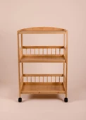 The Mia Bambu Tekerlekli 3 Katlı Düzenleyici Dolap Raf 80x53x30 Cm thumbnail 6