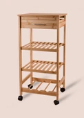 The Mia Bambu Tekerlekli 4 Katlı Düzenleyici Dolap Raf 83x40x37 Cm thumbnail 4