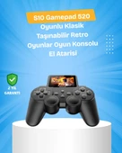 500 Oyunlu Nostaljik El Tipi Oyun Konsolu, Taşınabilir Şarjlı Cihaz, Renkli Ekran ve TV Destekli - 1