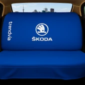 Skoda Mavi Renk Ön Arka Koltuk Kılıfı Penye Servis Tipi Araba Koltuk Koruyucu - 2