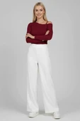 BİÇOMİ Tek Omuz İpli Bluz Bordo t4328 thumbnail 2