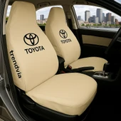 Toyota Bej Renk Ön Arka Koltuk Kılıfı Penye Servis Tipi Araba Koltuk Koruyucu thumbnail 1