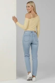 BİÇOMİ Tek Omuz İpli Bluz Sarı T4328 thumbnail 3