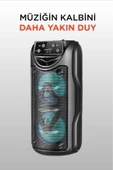 1558 3 inc RGB Ledli Radyolu Taşınabilir Bluetooth Hoparlör Parti Speaker - 1