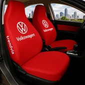 Volkswagen Kırmızı Renk Ön Arka Koltuk Kılıfı Penye Servis Tipi Araba Koltuk Koruyucu - 1