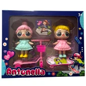 Antonella İkili Set- Paten Kayan ve Scooter Süren Bebekler Seti - 1