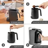 Karaca Hatır Su Hazneli Otomatik Türk Kahve Makinesi Galaxy Gray thumbnail 3