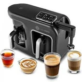 Karaca Hatır Plus Barista 6 in 1 Latte Cappuccino ve Közde Türk Kahve Makinesi Black Silver thumbnail 1