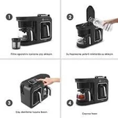 Karaca Hatır Plus Barista 6 in 1 Latte Cappuccino ve Közde Türk Kahve Makinesi Black Silver thumbnail 3