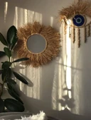 2li Nazar Boncuklu Rafya Duvar Süsü - 1