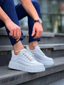 KB-X10 Kuback Beyaz Cilt  Beyaz Yüksek Taban Günlük Spor Ayakkabı thumbnail 4