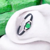 Yeşil Akik Doğal Taşlı Deri Ve Çelik Bileklik 31832B14D3 thumbnail 3