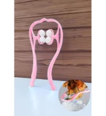 Boyun Bacak Ayak Bel Masaj Aleti Çok Fonksiyonlu Manuel 4 Tekerlekli - Pembe EVV-83322P4 thumbnail 3