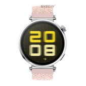 Sneezy Huawei Watch GT5 41mm İle Uyumlu Metal Klips Solo Fiberlink Kumaş Örgü Kordon  Pudra - 3