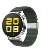 Sneezy Huawei Watch GT5 41mm İle Uyumlu Metal Klips Solo Fiberlink Kumaş Örgü Kordon  Haki - 1