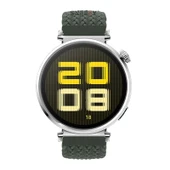 Sneezy Huawei Watch GT5 41mm İle Uyumlu Metal Klips Solo Fiberlink Kumaş Örgü Kordon  Haki - 3